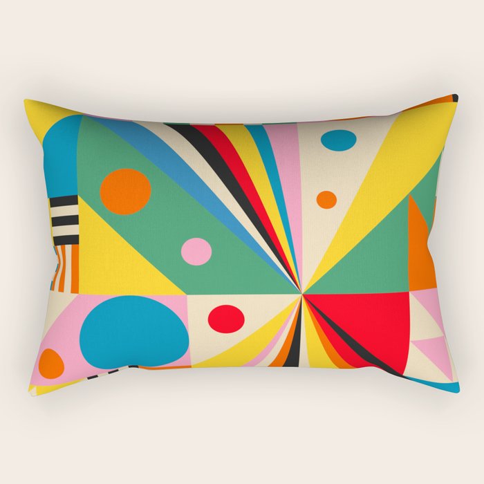 Colorful Happy Dancing Rectangular Pillow Gallery Image 2