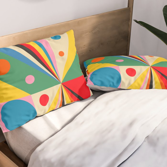 Colorful Happy Dancing Pillow Sham Gallery Image 2