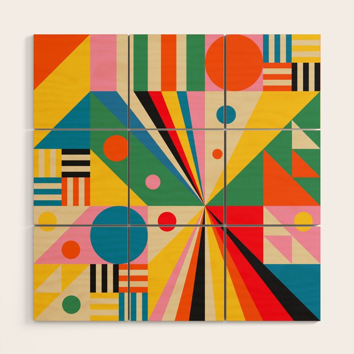 Colorful Happy Dancing Wood Wall Art Gallery Image 1