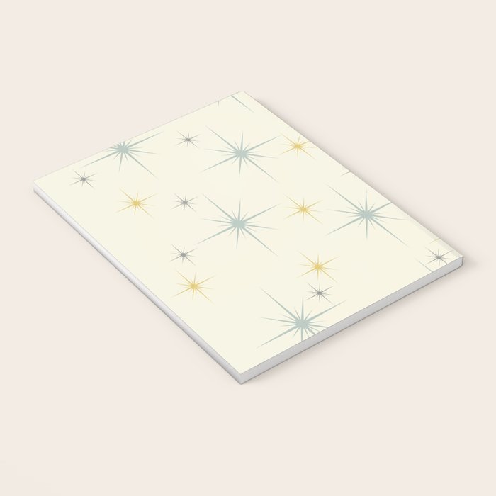 Mid Century Modern Stars Teal Notebook Gallery Image 3
