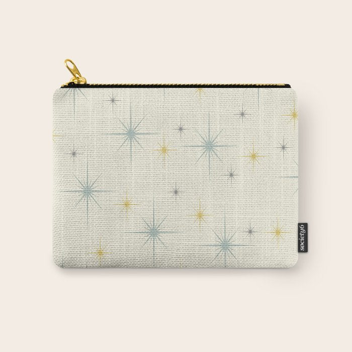 Mid Century Modern Stars Teal Carry All Pouch Gallery Image 1