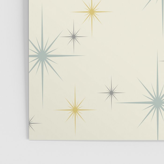 Mid Century Modern Stars Teal Poster Gallery Image 3