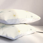 Mid Century Modern Stars Teal Pillow Sham Gallery Image 3
