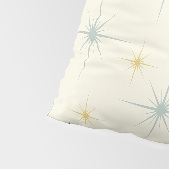 Mid Century Modern Stars Teal Pillow Sham Gallery Image 4