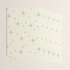 Mid Century Modern Stars Teal Wrapping Paper Gallery Image 3