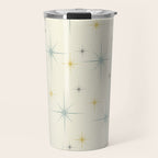 Mid Century Modern Stars Teal Travel Mug Gallery Image 1