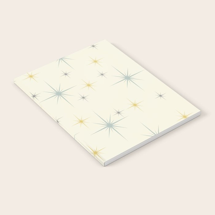 Mid Century Modern Stars Teal Notebook Gallery Image 2