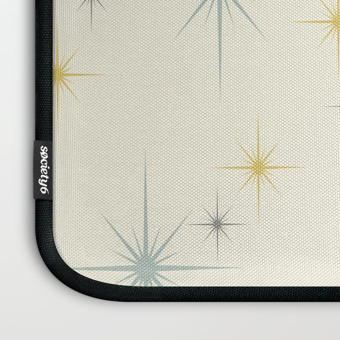 Mid Century Modern Stars Teal Laptop Sleeve Gallery Image 3