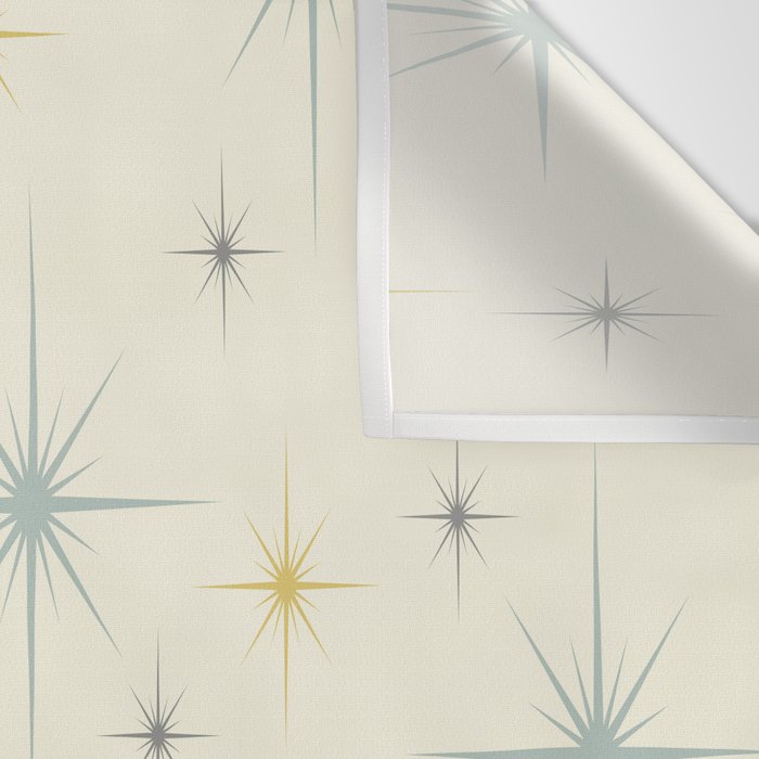 Mid Century Modern Stars Teal Wall Tapestry Gallery Image 3