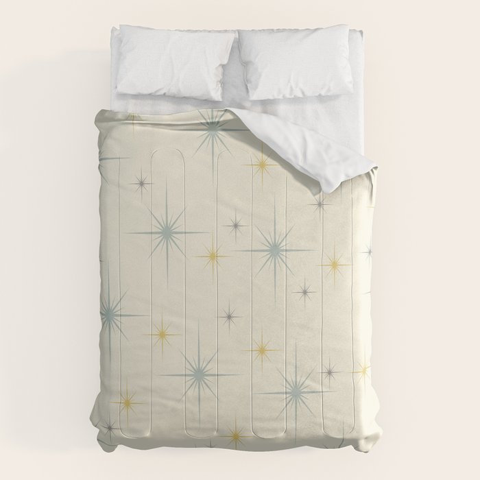 Mid Century Modern Stars Teal Comforter Gallery Image 6