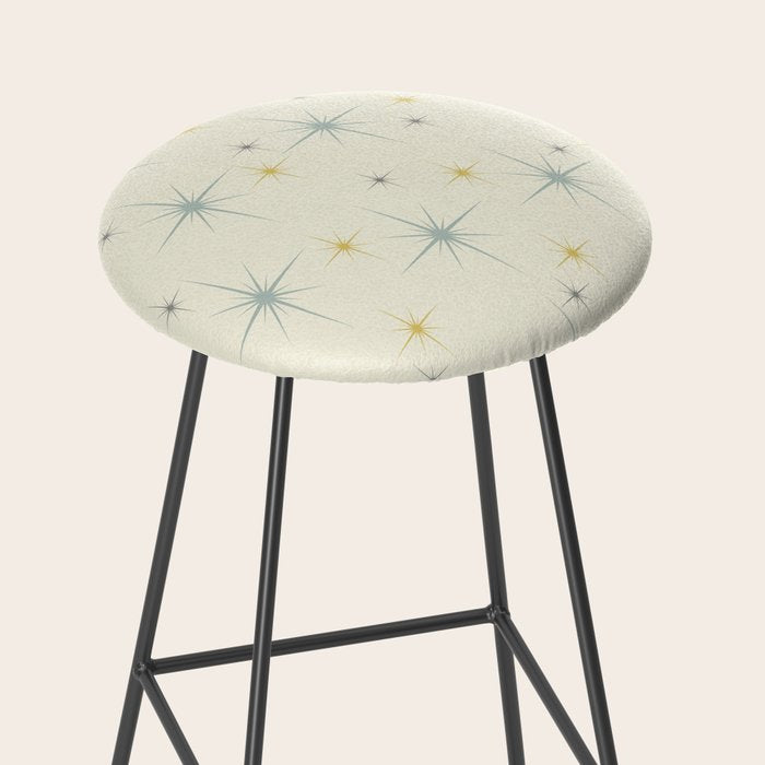 Mid Century Modern Stars Teal Stool Gallery Image 2