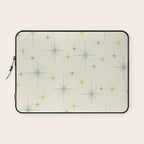 Mid Century Modern Stars Teal Laptop Sleeve Gallery Image 1