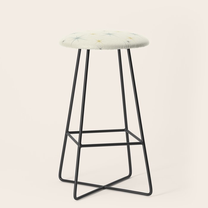 Mid Century Modern Stars Teal Stool Gallery Image 1