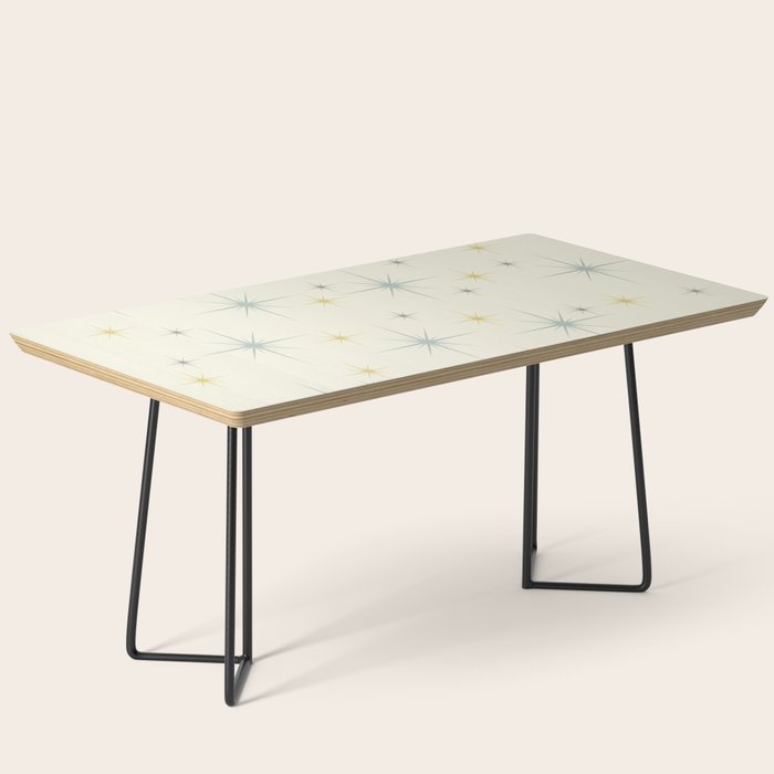 Mid Century Modern Stars Teal Coffee Table Gallery Image 1