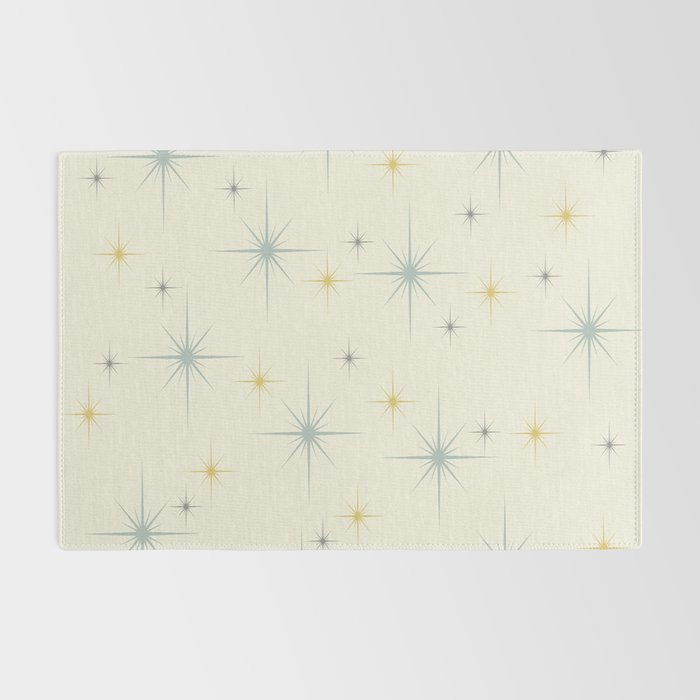 Mid Century Modern Stars Teal Rug Gallery Image 2
