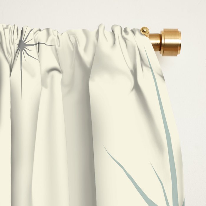 Mid Century Modern Stars Teal Window Curtain Gallery Image 2