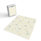 Mid Century Modern Stars Teal Jigsaw Puzzle Gallery Image 2
