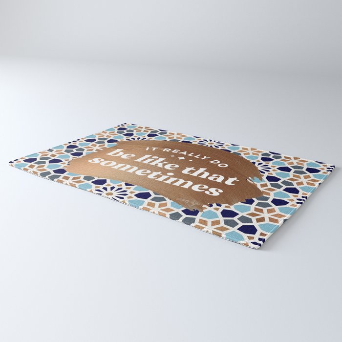 It Really Do Be Like That Sometimes â Blue & Rose Gold Rug Gallery Image 3