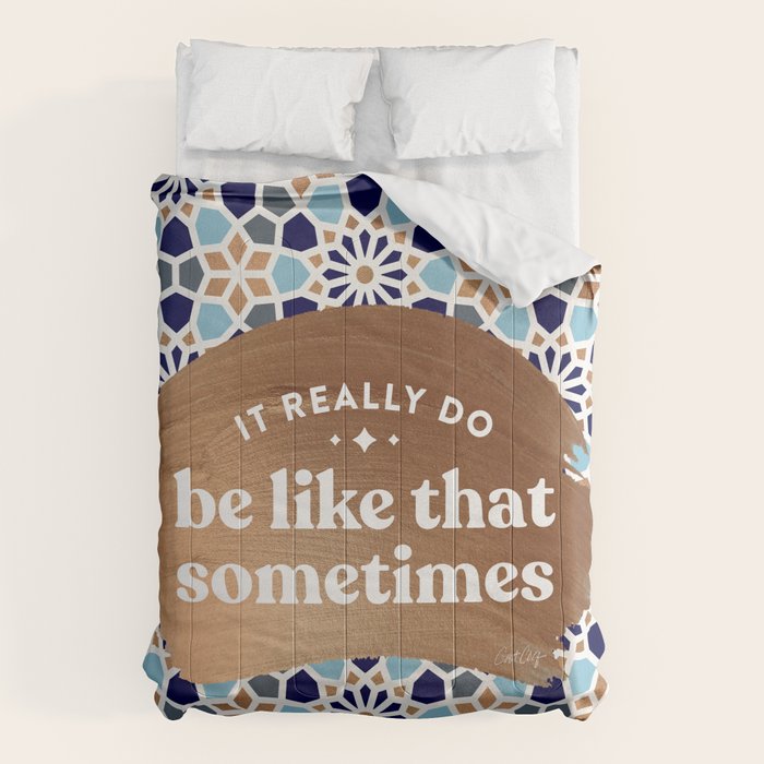 It Really Do Be Like That Sometimes â Blue & Rose Gold Comforter Gallery Image 6