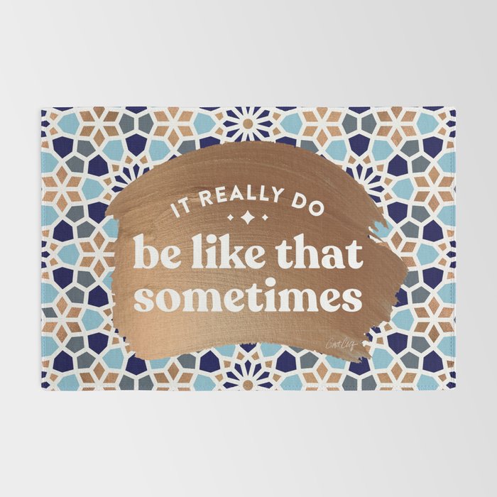 It Really Do Be Like That Sometimes â Blue & Rose Gold Rug Gallery Image 2