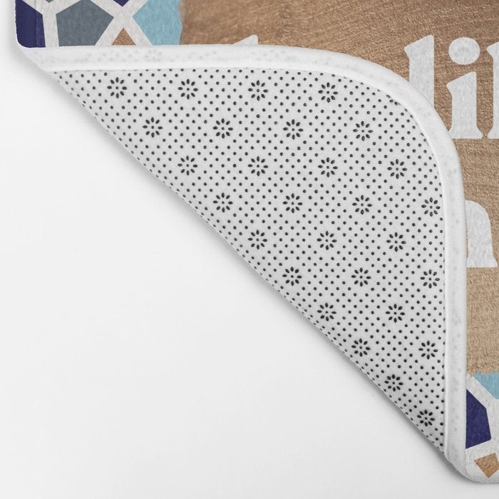 It Really Do Be Like That Sometimes â Blue & Rose Gold Bath Mat Gallery Image 2