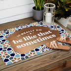It Really Do Be Like That Sometimes â Blue & Rose Gold Outdoor Rug Gallery Image 2