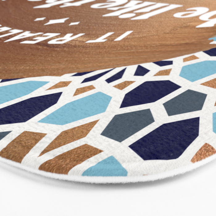 It Really Do Be Like That Sometimes â Blue & Rose Gold Bath Mat Gallery Image 3