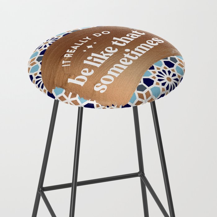 It Really Do Be Like That Sometimes â Blue & Rose Gold Stool Gallery Image 2