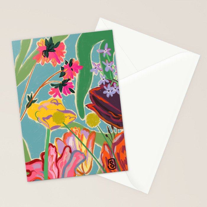 COLOURFUL TULIPS MEDITATION Stationery Card Gallery Image 2
