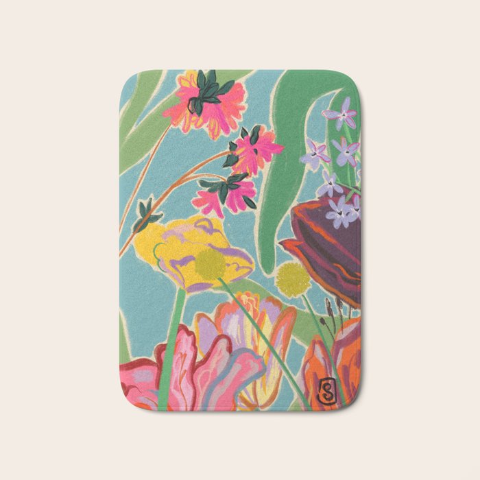 COLOURFUL TULIPS MEDITATION Bath Mat Gallery Image 1
