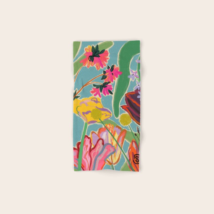 COLOURFUL TULIPS MEDITATION Bath Towel Gallery Image 1