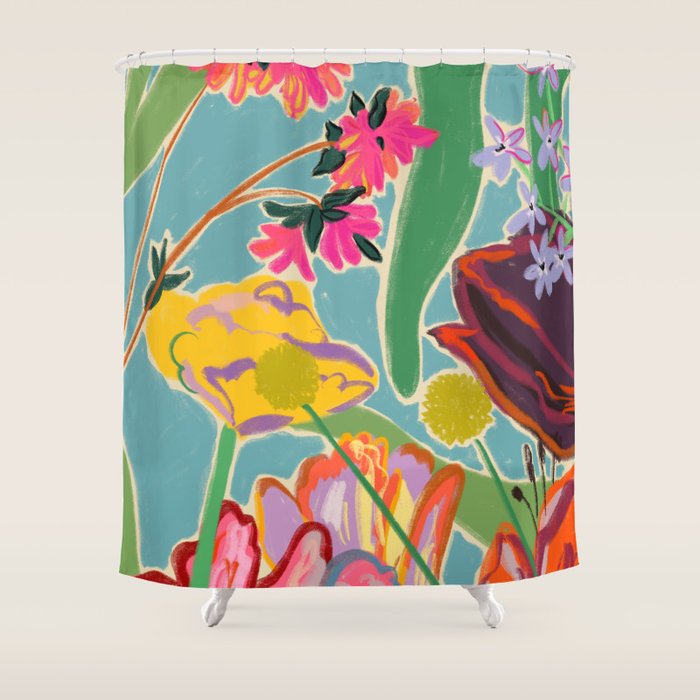 COLOURFUL TULIPS MEDITATION Shower Curtain Gallery Image 1