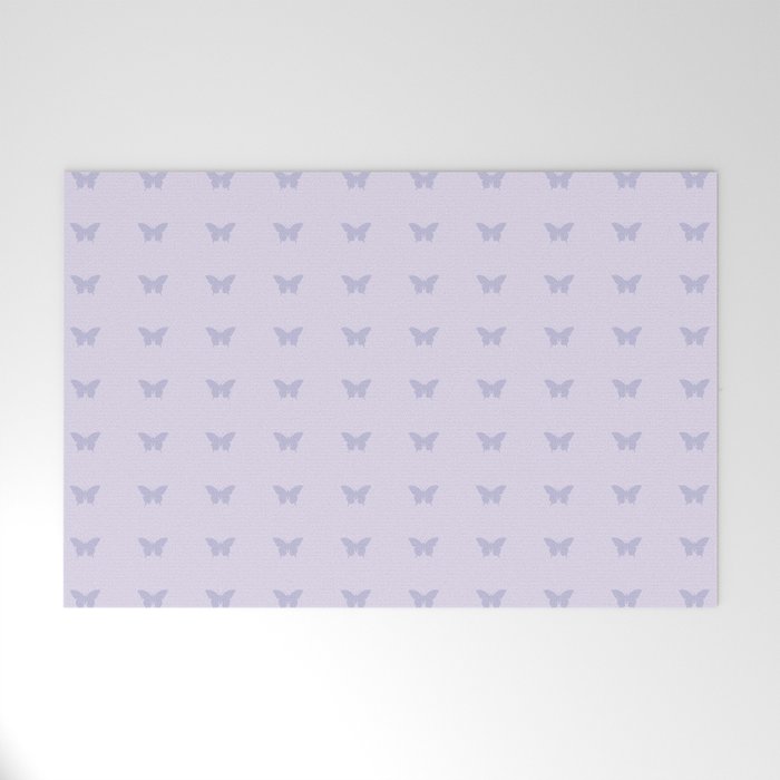 Butterfly Pattern - Lilac Purple Welcome Mat Gallery Image 1