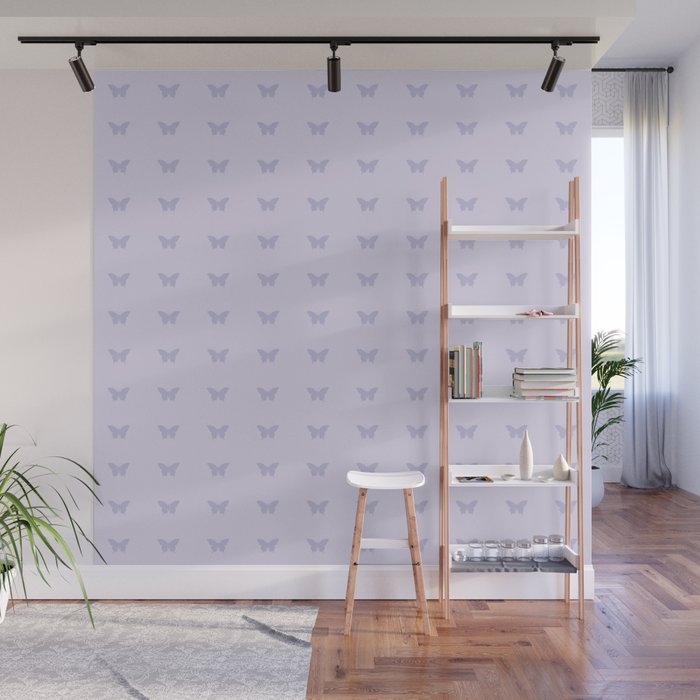 Butterfly Pattern - Lilac Purple Wall Mural Gallery Image 1