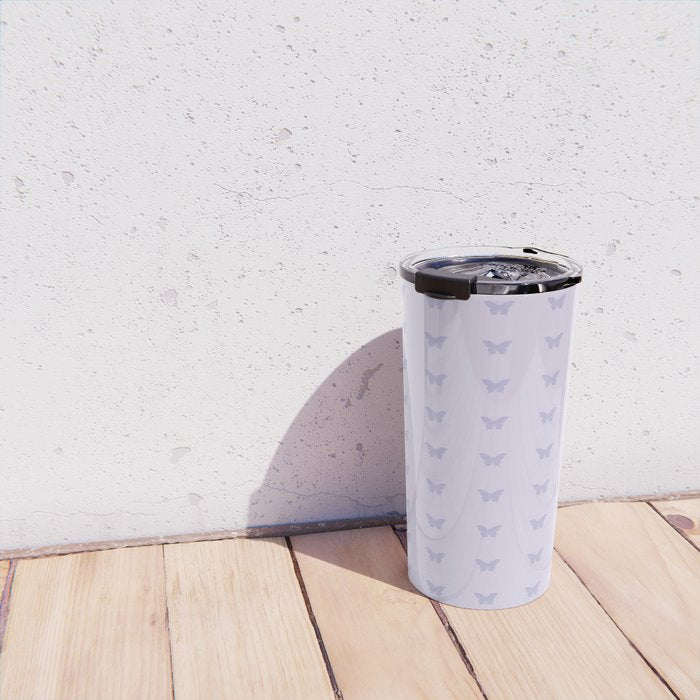 Butterfly Pattern - Lilac Purple Travel Mug Gallery Image 4