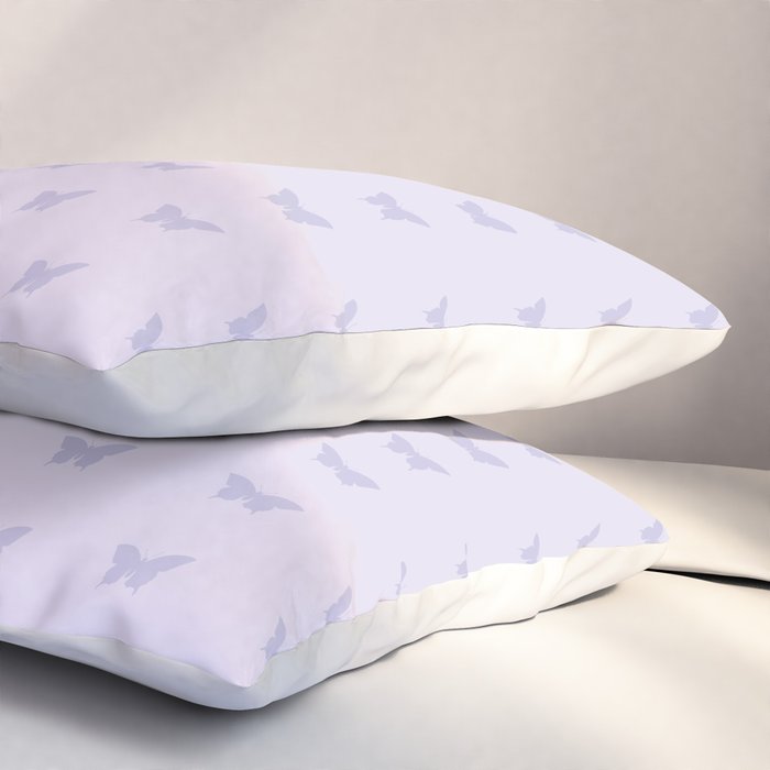 Butterfly Pattern - Lilac Purple Pillow Sham Gallery Image 3