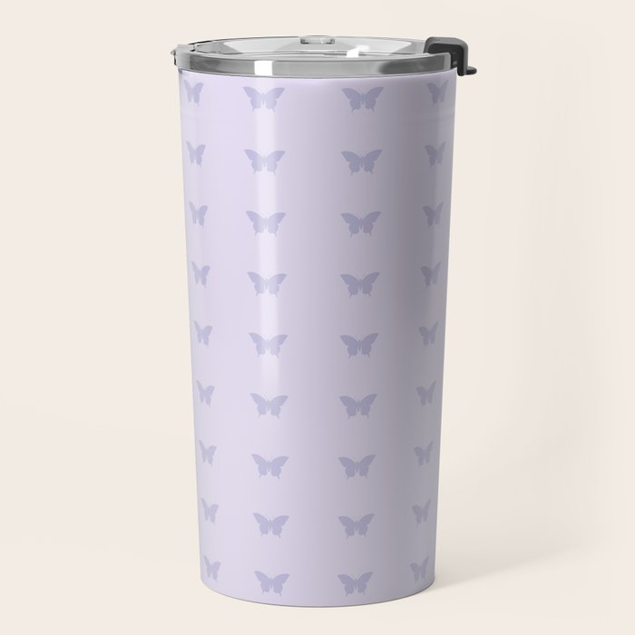 Butterfly Pattern - Lilac Purple Travel Mug Gallery Image 2