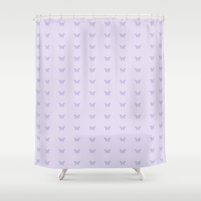 Butterfly Pattern - Lilac Purple Shower Curtain Gallery Image 1