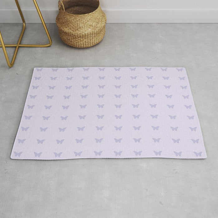 Butterfly Pattern - Lilac Purple Rug Gallery Image 1