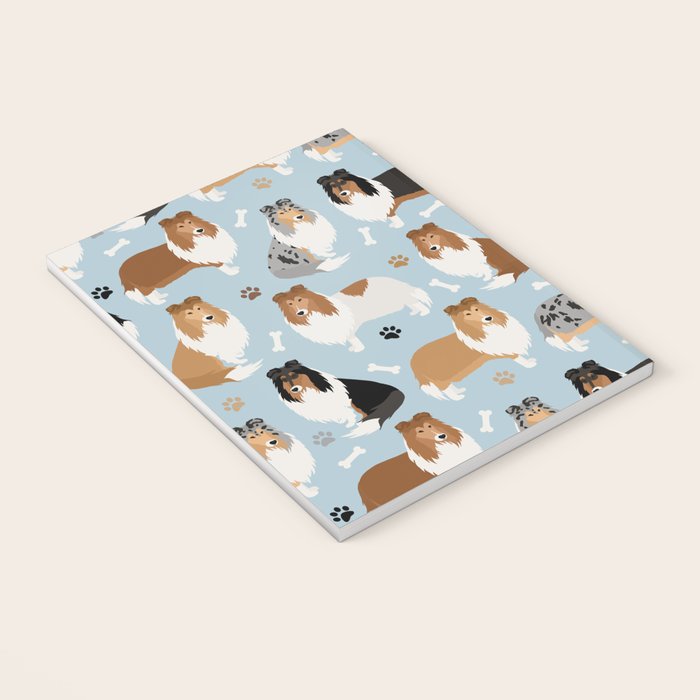 Rough Collie Dog Paws and Bones Pattern Notebook Gallery Image 3
