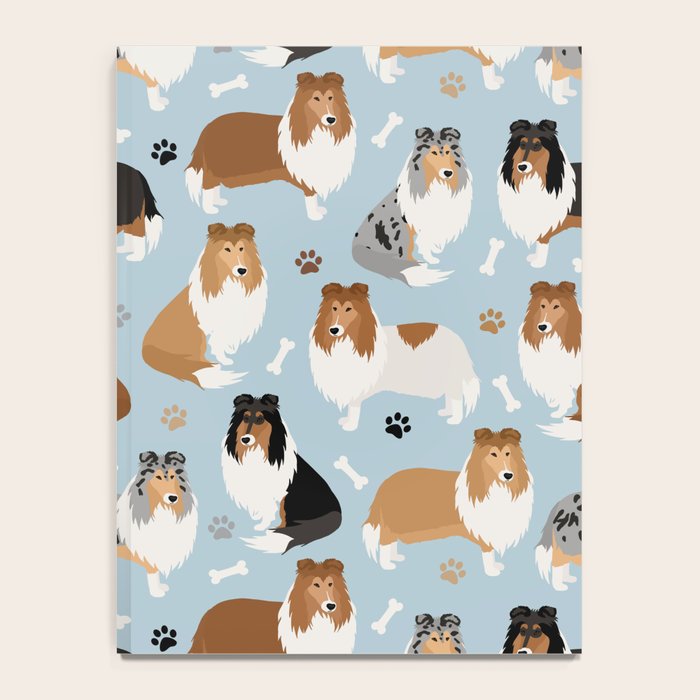 Rough Collie Dog Paws and Bones Pattern Notebook Gallery Image 4
