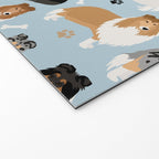 Rough Collie Dog Paws and Bones Pattern Welcome Mat Gallery Image 2