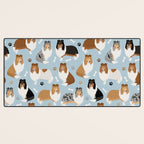 Rough Collie Dog Paws and Bones Pattern Desk Mat Gallery Image 3