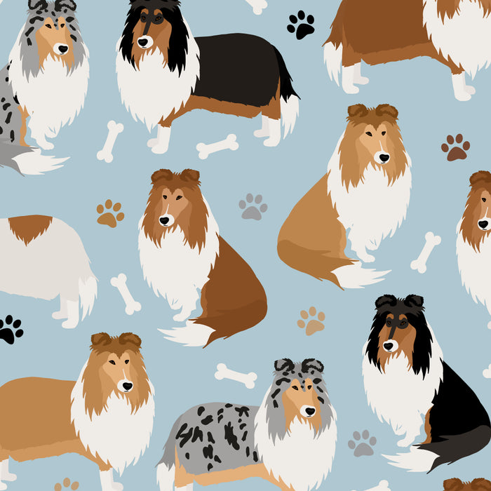 Rough Collie Dog Paws and Bones Pattern Coffee Mug Gallery Image 2