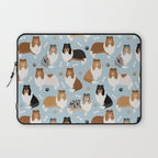 Rough Collie Dog Paws and Bones Pattern Laptop Sleeve Gallery Image 1