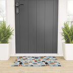 Rough Collie Dog Paws and Bones Pattern Welcome Mat Gallery Image 3