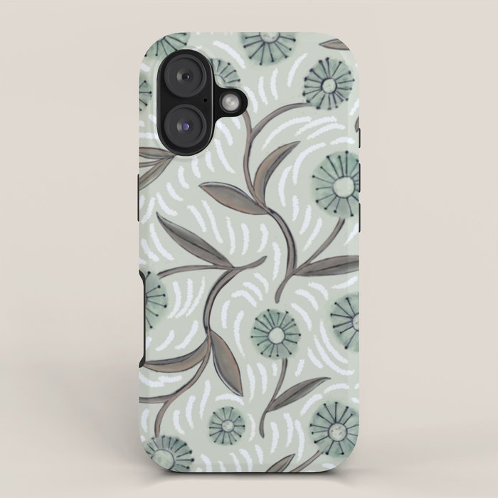 Tipsy Daisies on Celadon  iPhone Case Gallery Image 1