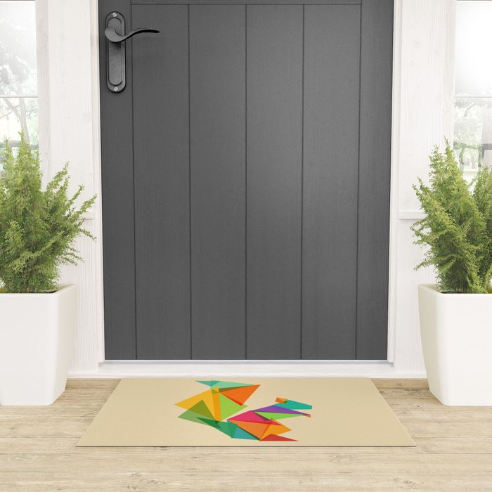 Fractal geometric Squirrel Welcome Mat Gallery Image 3