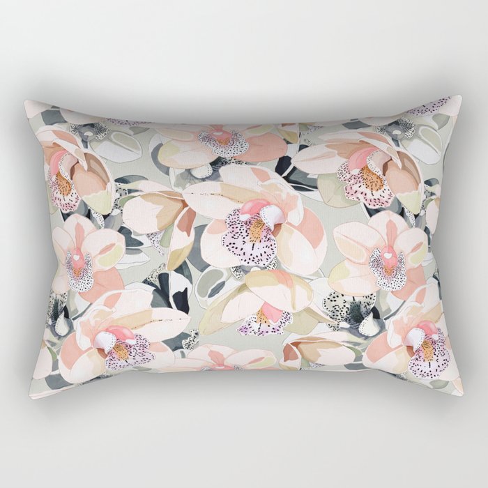 Tropical flowery leafy A Rectangular Pillow Gallery Image 2