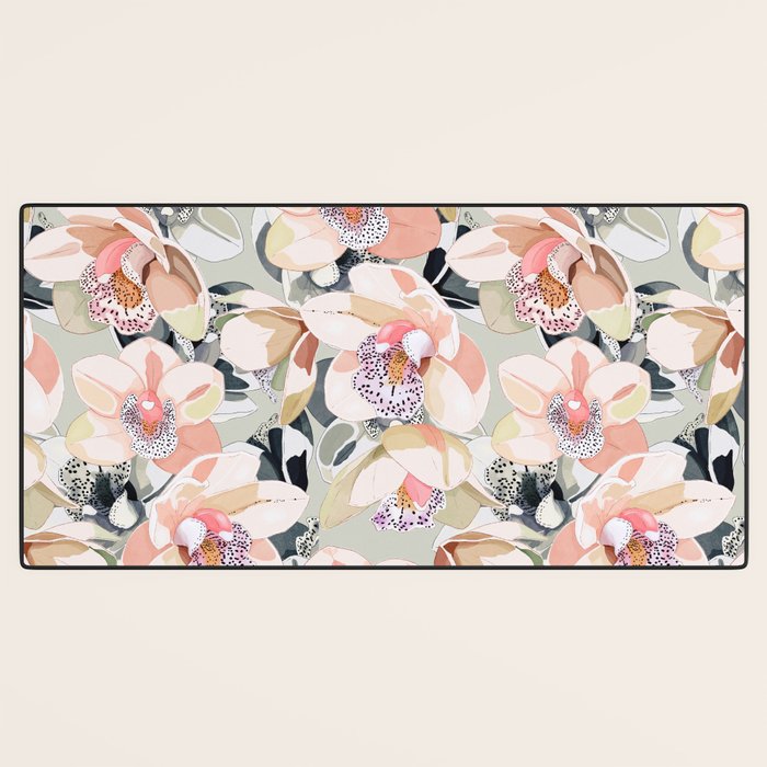 Tropical flowery leafy A Desk Mat Gallery Image 3